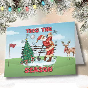 Santa Plays Golf - Tees the Season Card