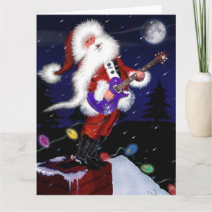 Santa Plays Guitar Card