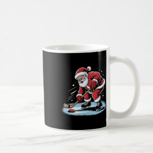 Santa Plays Ice Hockey Funny Christmas Winter Spor Coffee Mug