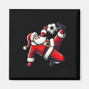Santa Plays Soccer Bicycle Kick, Christmas Women M Magnet