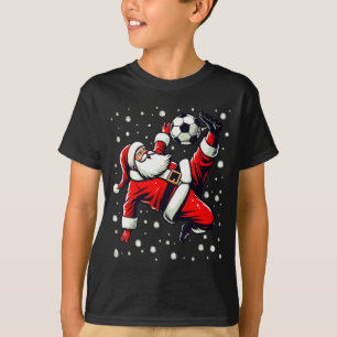 Santa Plays Soccer Bicycle Kick, Christmas Women M T-Shirt