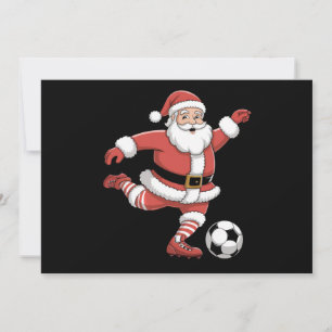 Santa Plays Soccer Christmas Sports Holiday Card