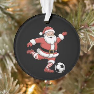 Santa Plays Soccer Christmas Sports Ornament