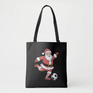 Santa Plays Soccer Christmas Sports Tote Bag