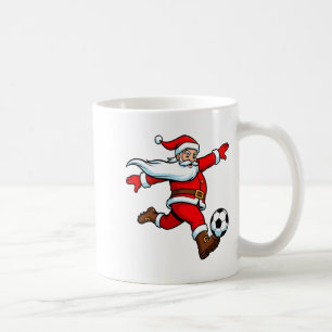 Santa Plays Soccer Christmas Sports Women Men Kids Coffee Mug