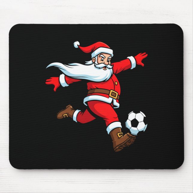 Santa Plays Soccer Christmas Srts Women Men Kids L Mouse Mat (Front)