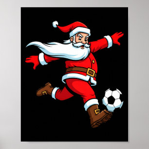 Santa Plays Soccer Christmas Srts Women Men Kids L Poster