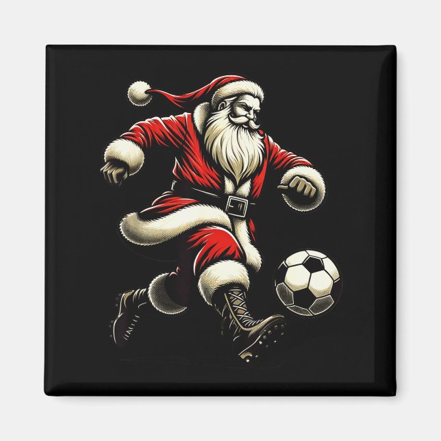 Santa Plays Soccer Srts, Xmas Christmas Women Men  Magnet (Front)