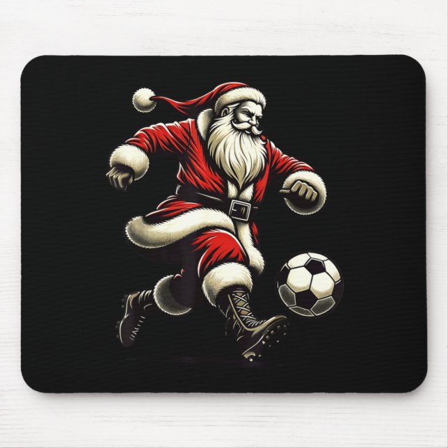 Santa Plays Soccer Srts, Xmas Christmas Women Men  Mouse Mat (Front)