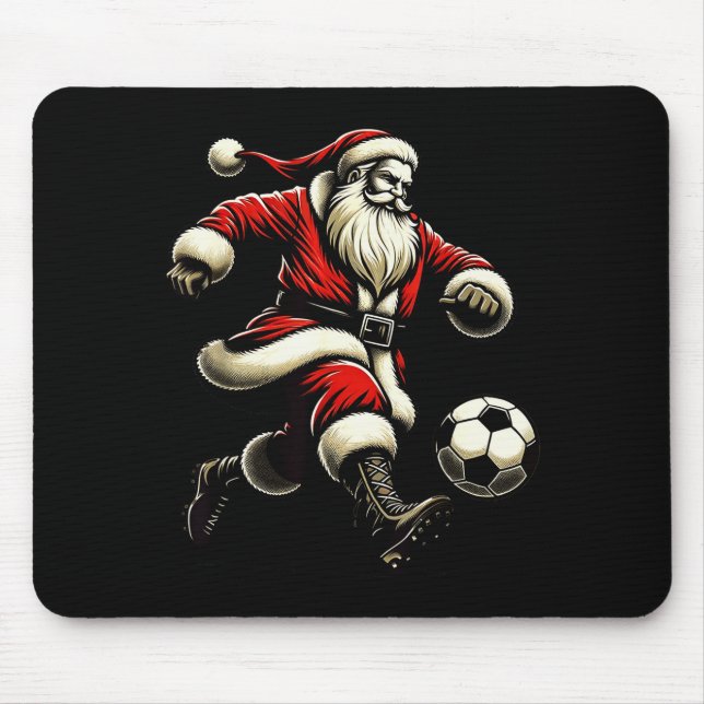 Santa Plays Soccer Srts, Xmas Christmas Women Men  Mouse Mat (Front)