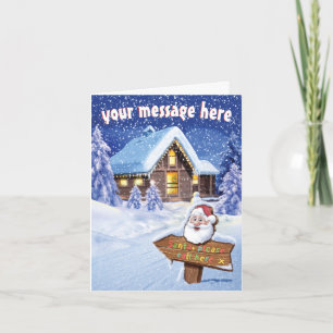 "Santa please call here" Christmas card design