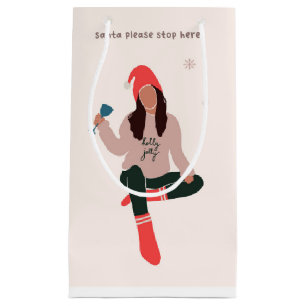 Santa Please Stop Here Holiday Gift Bag