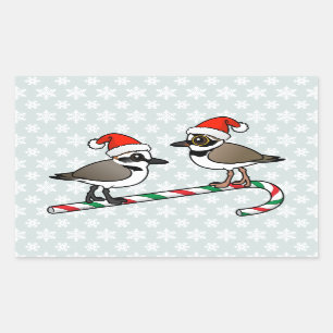 Santa Plovers Rectangular Sticker
