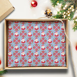 Santa Poinsettia Traditional Blue Red Christmas Tissue Paper<br><div class="desc">This fun and festive design features a hand drawn Santa Claus and poinsettia in classic red and blue for that cosy,  traditional holiday feeling with a hint of whimsy. Original art by Malissa Melrose.</div>