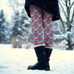 Santa Poinsettia Traditional Red Blue Christmas Leggings<br><div class="desc">This fun and festive design features a hand drawn Santa Claus and poinsettia in classic red and blue for that cosy,  traditional holiday feeling with a hint of whimsy. Original art by Malissa Melrose.</div>