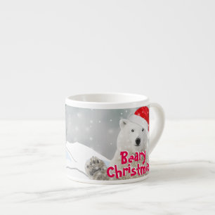 Santa Polar Bear   Beary Christmas Espresso Mug
