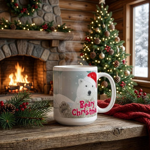 Santa Polar Bear Beary Christmas Jumbo Mug