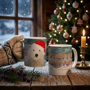 Santa Polar Bear Beary Christmas Mugs