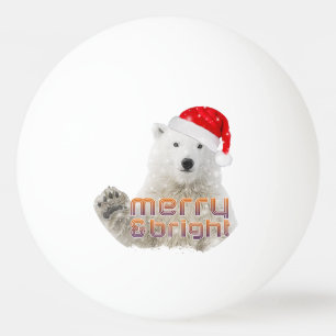 Santa Polar Bear   Beary Christmas Ping Pong Ball