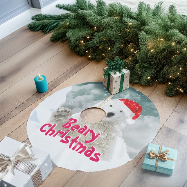 Santa Polar Bear | Beary Christmas Tree Skirt (Creator Uploaded)