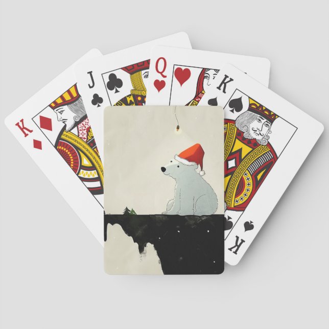 Santa Polar Bear Playing Cards (Back)