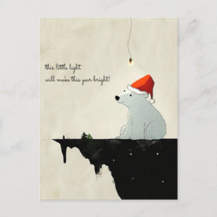 Santa Polar Bear Postcard