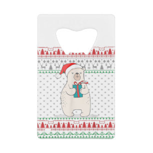 Santa Polar Bear Ugly Christmas Sweater Family Mat