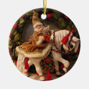 Santa Pony Ceramic Tree Decoration