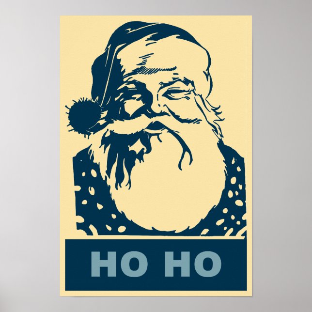 Santa Pop art Merry Christmas Ho Ho Poster (Front)