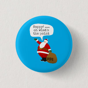 Santa PPE 3 Cm Round Badge