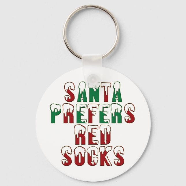 Santa prefers Red Socks funny LOL Chri Key Ring (Front)