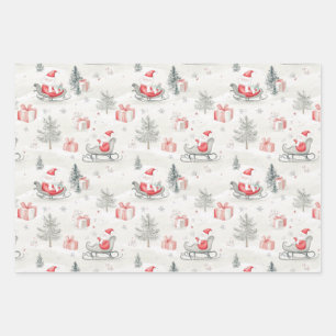 Santa Presents Christmas  Wrapping Paper Sheet