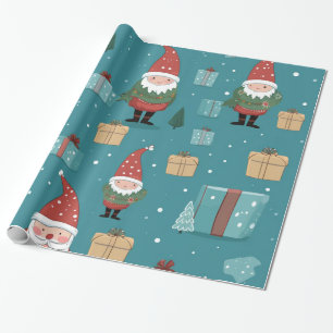 Santa Presents Trees and Snow Christmas Wrapping Paper
