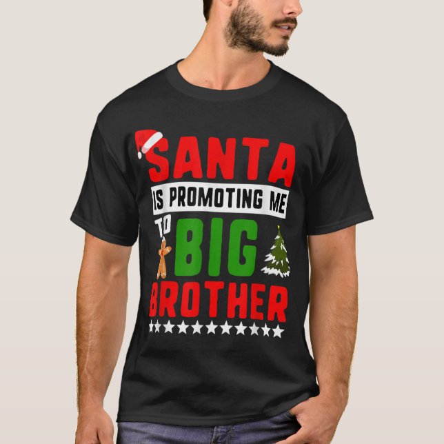 Santa Promoting Me To Big Brother Kids T-Shirt (Front)