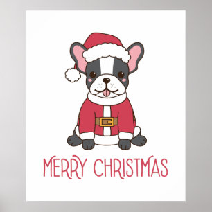 Santa Pug Christmas Holiday Poster