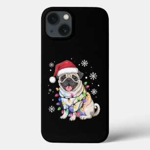 Santa Pug Christmas Lights Xmas Dog Lover  iPhone 13 Case