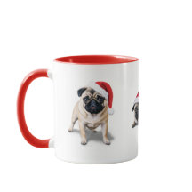 Santa Pug Christmas Mug