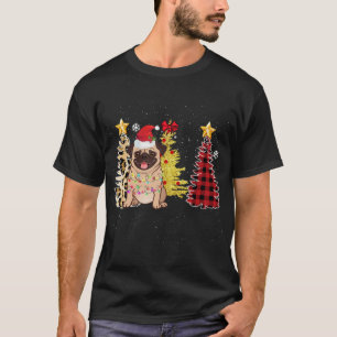 Santa Pug Christmas Tree Lights T-Shirt