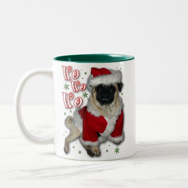 Santa Pug Coffee Mug (Left)
