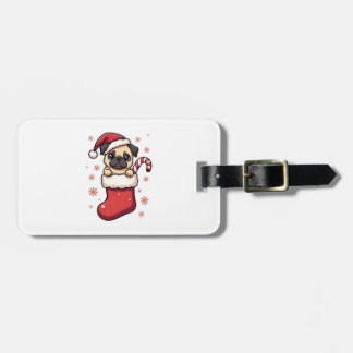 Santa Pug Delight Luggage Tag