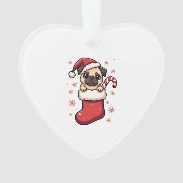 Santa Pug Delight Ornament (Front)