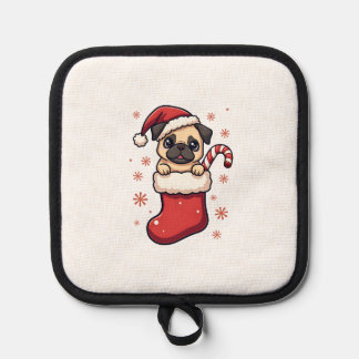 Santa Pug Delight Pot Holder