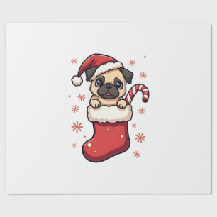 Santa Pug Delight Wrapping Paper