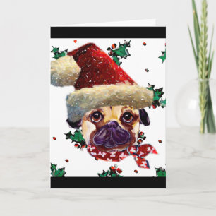 Santa Pug Holiday Card