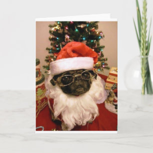 Santa Pug Holiday Card