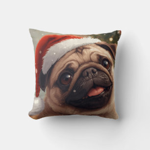 Santa Pug’s Cozy Christmas Cuddle Pillow