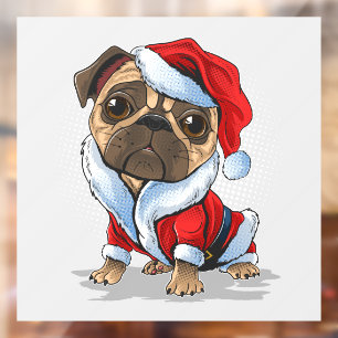 Santa Pug Window Cling