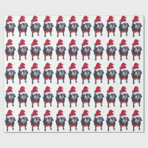 Santa Pugs All Lined Up Christmas Wrapping Paper