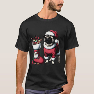 Santa Pug's Snowy Surprise T-Shirt