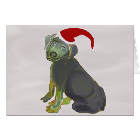Santa Puppy Christmas Card